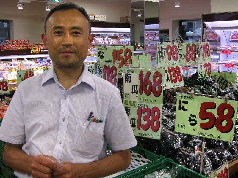 Tatsuhiro Mizuno runs a supermarket in the working-class neighborhood of Kameido. He says he hasn't seen much change in sales recently, although he notes that imported foods are now more expensive. Tatsuhiro Mizuno runs a supermarket in the working-class neighborhood of Kameido. He says he hasn't seen much change in sales recently, although he notes that imported foods are now more expensive.