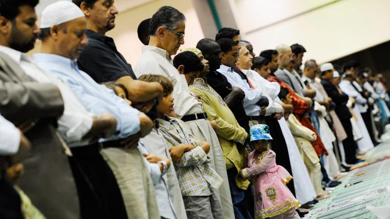 Muslims pray during a special Eid ul-Fitr morning prayer at the Los Angeles Convention Center on Aug. 30, 2011, in Los Angeles. Muslims pray during a special Eid ul-Fitr morning prayer at the Los Angeles Convention Center on Aug. 30, 2011, in Los Angeles.