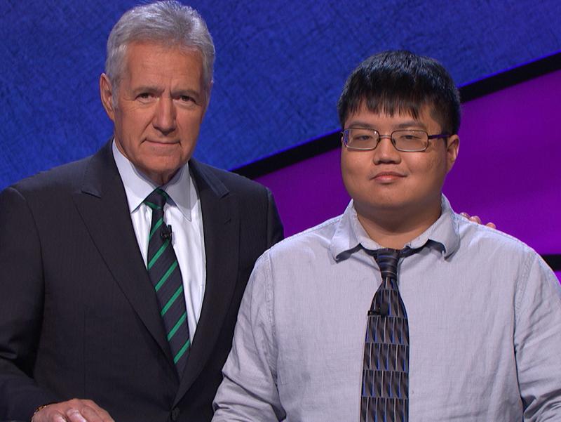 Game show contestant Arthur Chu with host Alex Trebek on the set of Jeopardy! Game show contestant Arthur Chu with host Alex Trebek on the set of Jeopardy!