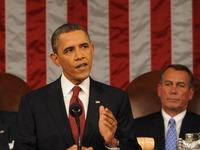 President Obama, with House Speaker John Boehner (R-Ohio) behind him, delivering his State of the Union address last January. President Obama, with House Speaker John Boehner (R-Ohio) behind him, delivering his State of the Union address last January.