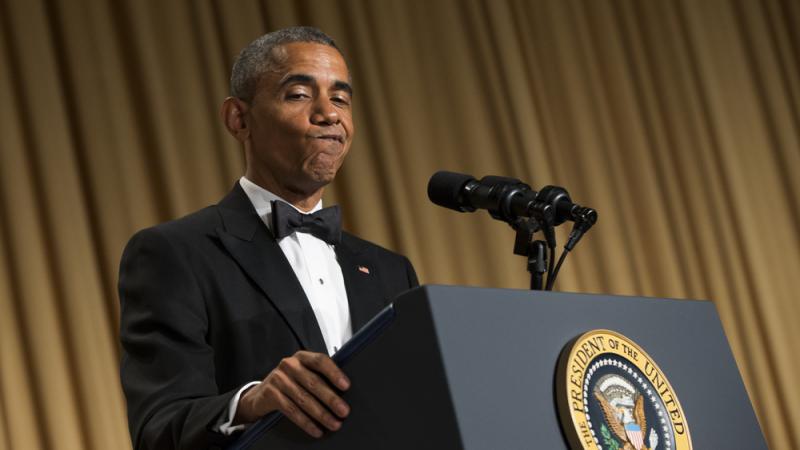 President Obama during his speech at the White House Correspondents' Association dinner in Washington, D.C., Saturday night. President Obama during his speech at the White House Correspondents' Association dinner in Washington, D.C., Saturday night.