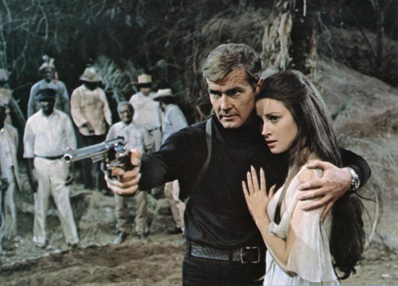 Roger Moore and Jane Seymour in Live And Let Die. Roger Moore and Jane Seymour in Live And Let Die.