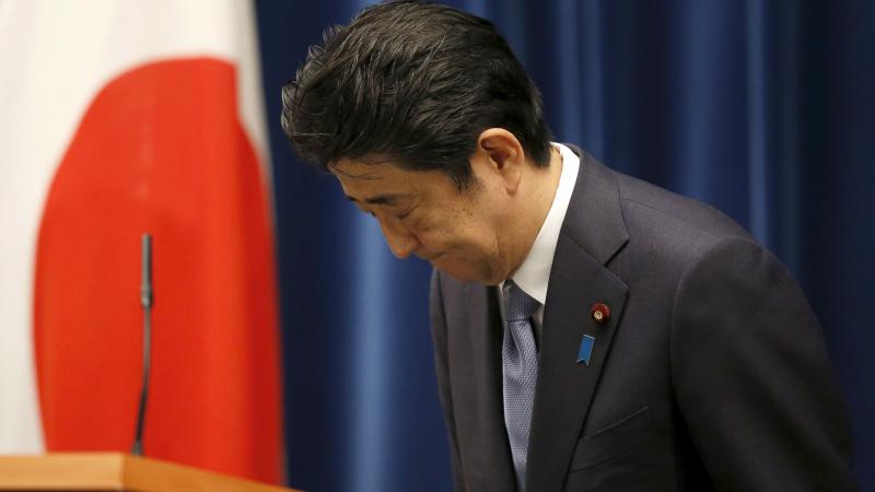 Japanese Prime Minister Shinzo Abe bows after delivering an address marking the 70th anniversary of World War II's end for his country. Abe noted Japan's continued grief over the war, but he also said future generations shouldn't be compelled to apologize Japanese Prime Minister Shinzo Abe bows after delivering an address marking the 70th anniversary of World War II's end for his country. Abe noted Japan's continued grief over the war, but he also said future generations shouldn't be compelled to apologize