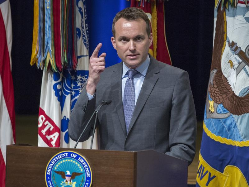 Eric Fanning, then the acting secretary of the U.S. Air Force, delivers remarks during a 2013 ceremony at the Pentagon. Fanning has held numerous military posts in the Obama administration. Eric Fanning, then the acting secretary of the U.S. Air Force, delivers remarks during a 2013 ceremony at the Pentagon. Fanning has held numerous military posts in the Obama administration.