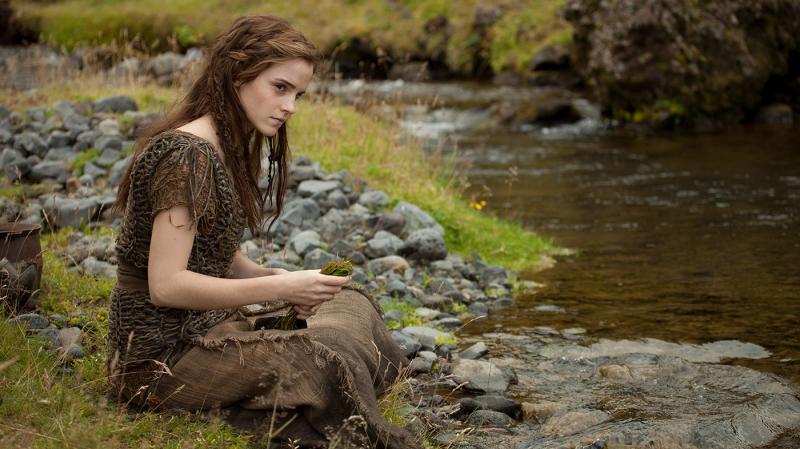Ila (Emma Watson) and her husband, Shem, are two passengers aboard the ark built by Noah to escape God's flood in Noah, Darren Aronofsky's imagining of the biblical tale. Ila (Emma Watson) and her husband, Shem, are two passengers aboard the ark built by Noah to escape God's flood in Noah, Darren Aronofsky's imagining of the biblical tale.