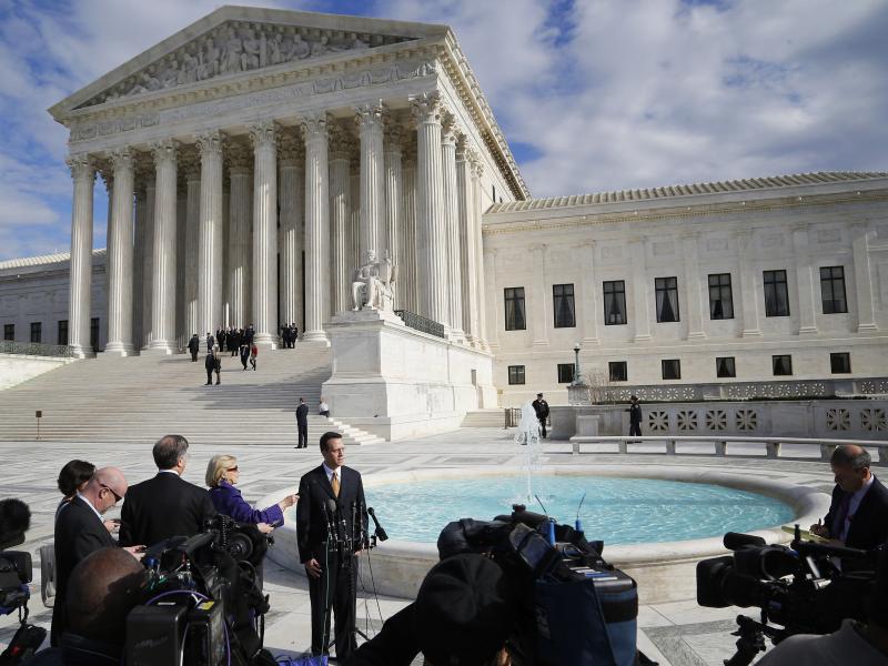The case of Anthony Elonis, who was convicted in 2010 of making violent threats on Facebook, was argued at the Supreme Court in December. Here, an advocate for victims' rights speaks with reporters about the case. The case of Anthony Elonis, who was convicted in 2010 of making violent threats on Facebook, was argued at the Supreme Court in December. Here, an advocate for victims' rights speaks with reporters about the case.