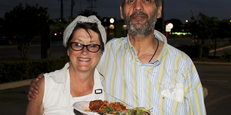 Cheever stands with Mundo, one of her regular homeless clients. Cheever stands with Mundo, one of her regular homeless clients.