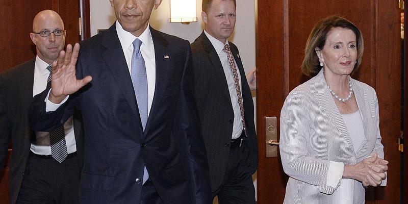 President Obama walks alongside House Minority Leader Nancy Pelosi, who was among the Democrats who sank his trade agenda last week. President Obama walks alongside House Minority Leader Nancy Pelosi, who was among the Democrats who sank his trade agenda last week.