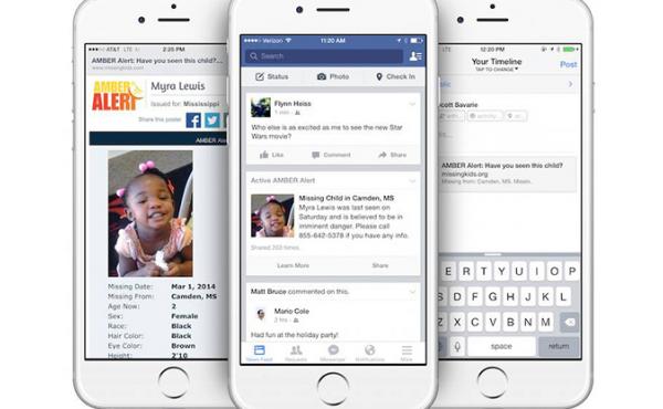 An example of what Facebook's Amber Alerts will look like. An example of what Facebook's Amber Alerts will look like.