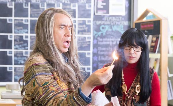 Fred Armisen performs as Candace and Carrie Brownstein as Toni in a Portlandia sketch about two feminist bookstore owners in Portland. Fred Armisen performs as Candace and Carrie Brownstein as Toni in a Portlandia sketch about two feminist bookstore owners in Portland.