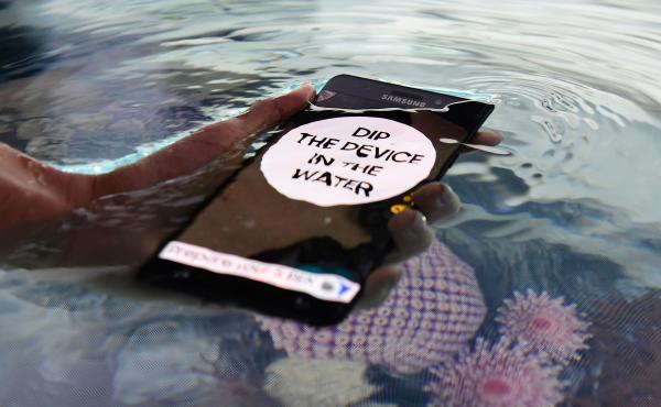 The Galaxy Note 7 — shown at the IFA electronics trade fair in Berlin on Wednesday — is waterproof, as this demonstration was designed to highlight. But it turns out users might have another reason to drop it in water: Several dozen users have seen th The Galaxy Note 7 — shown at the IFA electronics trade fair in Berlin on Wednesday — is waterproof, as this demonstration was designed to highlight. But it turns out users might have another reason to drop it in water: Several dozen users have seen th
