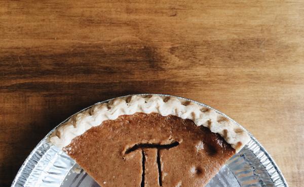 Pumpkin pie with Pi letter Pumpkin pie with Pi letter