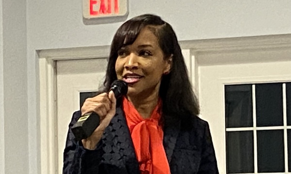 Assistant City Manager Patrice Toney addresses the crowd before the community forum.