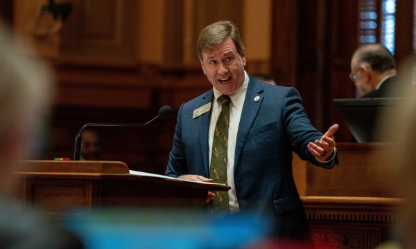 Georgia State Representative Jesse Petrea, R-Savannah, presents HB 1105, a bill that would require local and state law enforcement to take on some of the responsibilities of federal immigration enforcement on Thursday, February 29, 2024.