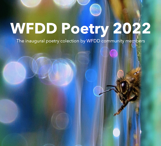 Cover of the WFDD Poetry Collection featuring a bee.