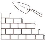 Bricks and shovel illustration