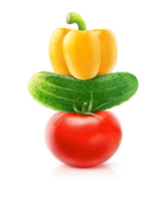 Pepper, cucumber, tomato Veggies and fruit