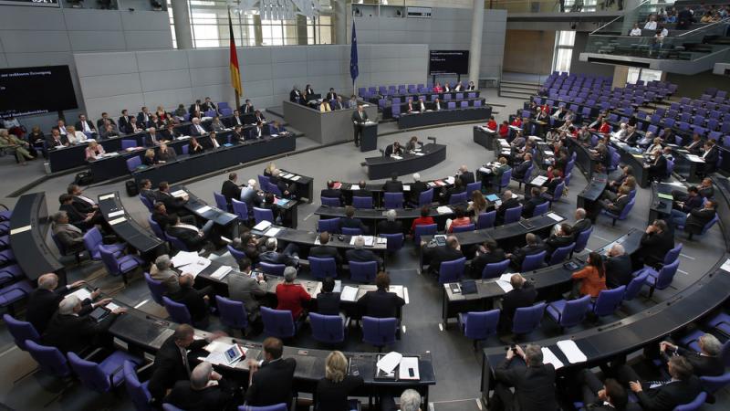 A view of the German Bundestag, or federal Parliament, in Berlin. A view of the German Bundestag, or federal Parliament, in Berlin.