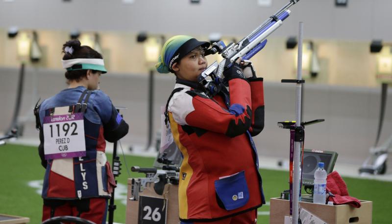 Malaysian shooting athlete Nur Suryani Taibi was eight months pregnant in 2012 as she prepared for the Summer Olympics in London. Malaysian shooting athlete Nur Suryani Taibi was eight months pregnant in 2012 as she prepared for the Summer Olympics in London.