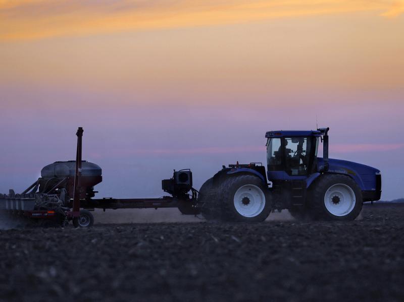 A central Illinois farmer plants corn seed into the evening in Farmingdale, Ill. A central Illinois farmer plants corn seed into the evening in Farmingdale, Ill.