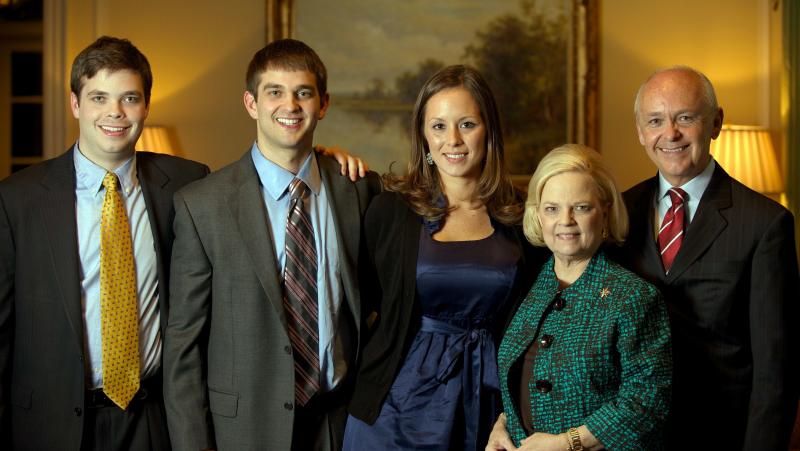 Peggy Wallace Kennedy with her family (from left) Burns Kennedy, Leigh Kennedy, Stephanie Rion Kennedy (wife of Leigh) and Mark Kennedy. Peggy Wallace Kennedy with her family (from left) Burns Kennedy, Leigh Kennedy, Stephanie Rion Kennedy (wife of Leigh) and Mark Kennedy.