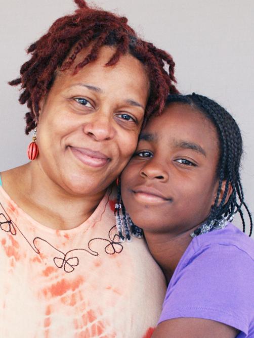 Rowena Gore-Simmons and her daughter, Kenya, now 16, at StoryCorps in Baltimore. Rowena Gore-Simmons and her daughter, Kenya, now 16, at StoryCorps in Baltimore.