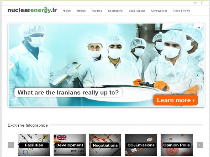 A screen grab from NuclearEnergy.ir. The English-language website makes Iran's case for its controversial nuclear program. A screen grab from NuclearEnergy.ir. The English-language website makes Iran's case for its controversial nuclear program.