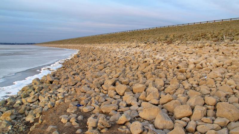 Harlan County Lake, the Republican River's main reservoir in Nebraska, dropped 10 feet during the summer drought and hasn't recovered. Harlan County Lake, the Republican River's main reservoir in Nebraska, dropped 10 feet during the summer drought and hasn't recovered.