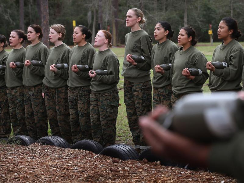 Recruits listen to instructions during boot camp at the Marine Corps Recruit Depot on Parris Island, S.C., on Feb. 27. Recruits listen to instructions during boot camp at the Marine Corps Recruit Depot on Parris Island, S.C., on Feb. 27.