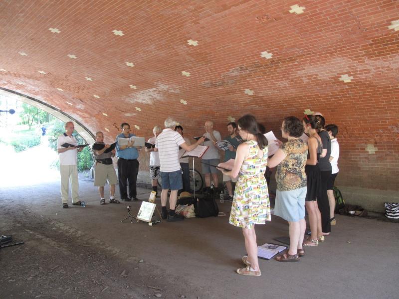 The Renaissance Street Singers give a performance at the Winterdale Arch, near the West 81st Street gate in Central Park. The Renaissance Street Singers give a performance at the Winterdale Arch, near the West 81st Street gate in Central Park.