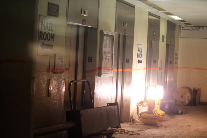 When Superstorm Sandy came ashore, Bellevue Hospital was quickly submerged. Inspectors from the Federal Emergency Management Agency marked the flood line in the basement with orange tape or spray paint. In some areas, water was 14 feet deep. When Superstorm Sandy came ashore, Bellevue Hospital was quickly submerged. Inspectors from the Federal Emergency Management Agency marked the flood line in the basement with orange tape or spray paint. In some areas, water was 14 feet deep.