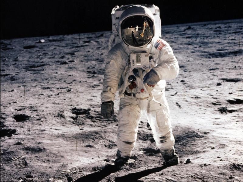 Astronaut Buzz Aldrin walks on the surface of the moon during the Apollo 11 extravehicular activity on July 20, 1969. Astronaut Buzz Aldrin walks on the surface of the moon during the Apollo 11 extravehicular activity on July 20, 1969.