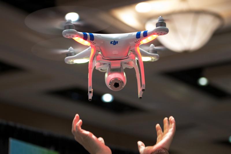 A DJI Phantom 2 flying camera is presented at the media event prior to the International CES show opening in Las Vegas. A DJI Phantom 2 flying camera is presented at the media event prior to the International CES show opening in Las Vegas.