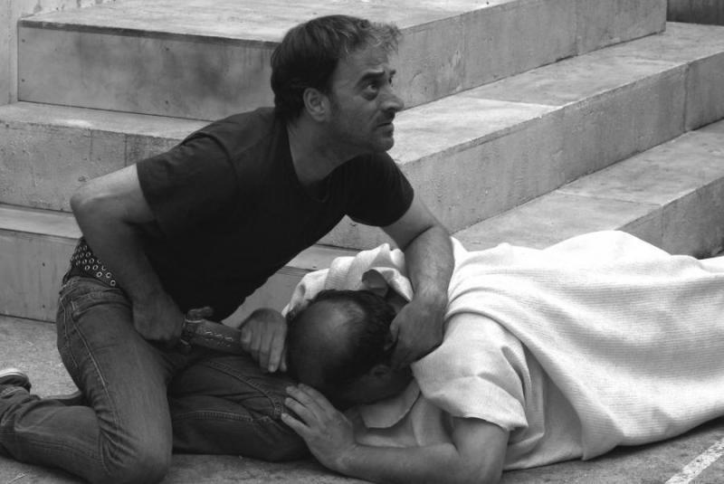 Brutus (Salvatore Striano) fixes a wild stare at the witnesses and conspirators after Julius Caesar's murder, in a scene from Paolo and Vittorio Taviani's Caesar Must Die. Brutus (Salvatore Striano) fixes a wild stare at the witnesses and conspirators after Julius Caesar's murder, in a scene from Paolo and Vittorio Taviani's Caesar Must Die.