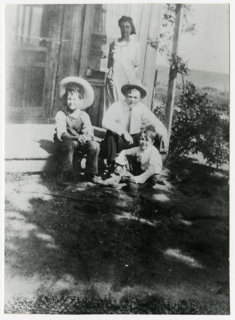 Woody Guthrie with his parents, Nora Belle and Charley, and brother George, at their home in Okemah, Okla., in 1926. Woody Guthrie with his parents, Nora Belle and Charley, and brother George, at their home in Okemah, Okla., in 1926.
