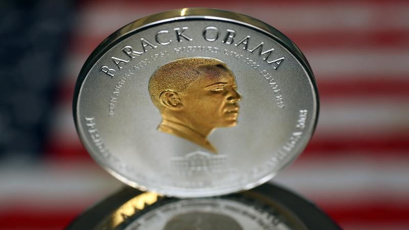 No, this isn't worth $1 trillion. It's a commemorative coin minted in the U.K. in 2008. But some have suggested the president's image should be on it if he orders up a $1 trillion coin. No, this isn't worth $1 trillion. It's a commemorative coin minted in the U.K. in 2008. But some have suggested the president's image should be on it if he orders up a $1 trillion coin.