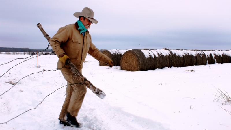 Kirk Sours says heavy snow creates extra work on his ranch, but he's thrilled that the pending melt will bring his otherwise dry pastures much-needed moisture. Kirk Sours says heavy snow creates extra work on his ranch, but he's thrilled that the pending melt will bring his otherwise dry pastures much-needed moisture.