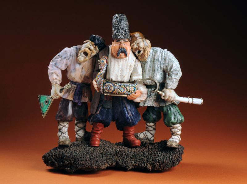 Bosom Pals, an iconic sculpture by Vasily Konovalenko, was created between 1981 and 1984. It shows three revelers out for a night of drinking and song. Konovalenko loved this scene so much that he repeated it in other works — including enamels and bronz Bosom Pals, an iconic sculpture by Vasily Konovalenko, was created between 1981 and 1984. It shows three revelers out for a night of drinking and song. Konovalenko loved this scene so much that he repeated it in other works — including enamels and bronz