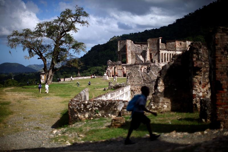 The Sans-Souci Palace, or "Palace Without Worry," in Milot is one of the sites Haitian tourism officials hope will attract visitors. Former slaves built Sans-Souci in the early 1800s, soon after they overthrew the island's French colonial rulers. The Sans-Souci Palace, or "Palace Without Worry," in Milot is one of the sites Haitian tourism officials hope will attract visitors. Former slaves built Sans-Souci in the early 1800s, soon after they overthrew the island's French colonial rulers.