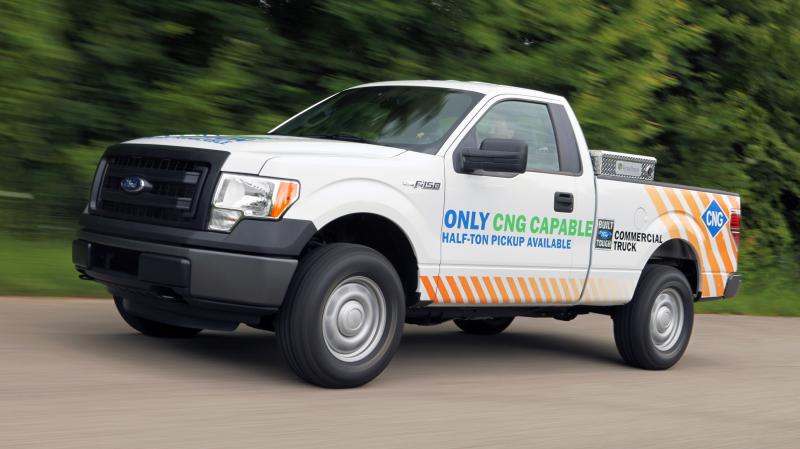 A version of Ford's flagship F-150 pickup truck that runs on natural gas. A version of Ford's flagship F-150 pickup truck that runs on natural gas.