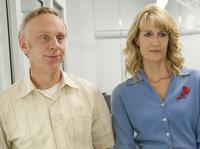 In HBO's Enlightened, Laura Dern stars as corporate executive Amy Jellicoe, who returns from a post-meltdown retreat to pick up the pieces of her broken life. Series creator Mike White stars as Tyler, Amy's friend and co-worker. In HBO's Enlightened, Laura Dern stars as corporate executive Amy Jellicoe, who returns from a post-meltdown retreat to pick up the pieces of her broken life. Series creator Mike White stars as Tyler, Amy's friend and co-worker.
