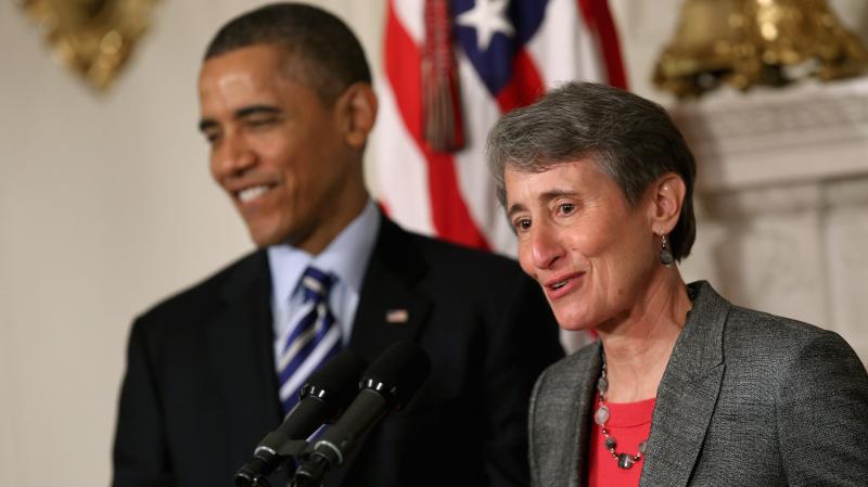 REI CEO Sally Jewell delivers remarks Wednesday after being nominated by President Obama to be the next secretary of the interior. REI CEO Sally Jewell delivers remarks Wednesday after being nominated by President Obama to be the next secretary of the interior.