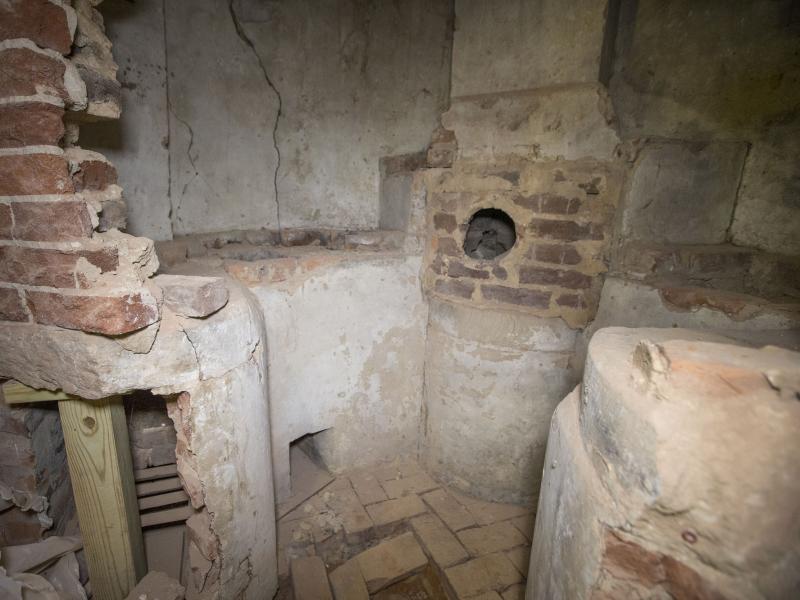 This photo from the University of Virginia shows a chemical hearth discovered in the Rotunda at the University of Virginia during renovations at the school in Charlottesville, Va. This photo from the University of Virginia shows a chemical hearth discovered in the Rotunda at the University of Virginia during renovations at the school in Charlottesville, Va.