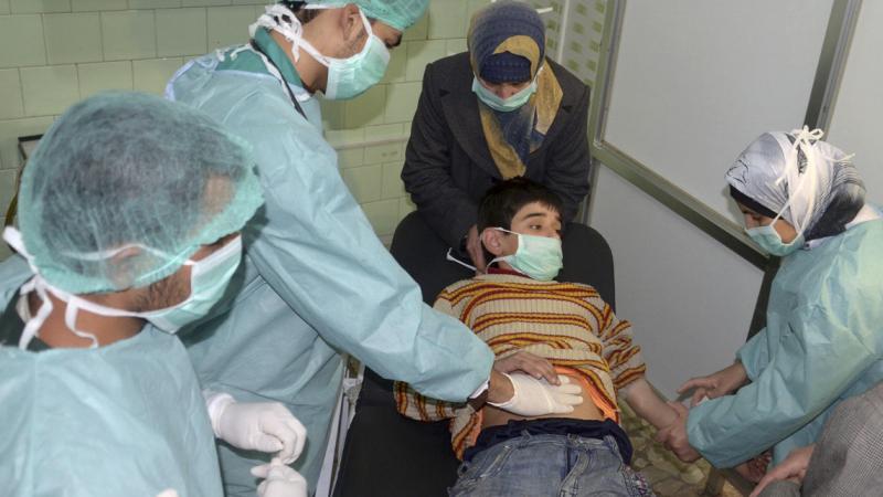 Doctors at a hospital in Aleppo, Syria, treat a boy injured in what the government said was a chemical weapons attack on March 19. Syria's government and rebels accused each other of firing a rocket loaded with chemical agents outside of Aleppo. Doctors at a hospital in Aleppo, Syria, treat a boy injured in what the government said was a chemical weapons attack on March 19. Syria's government and rebels accused each other of firing a rocket loaded with chemical agents outside of Aleppo.