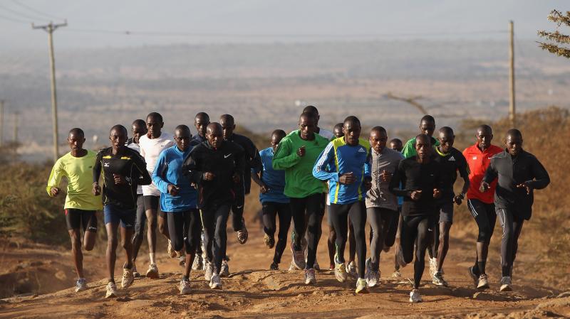 Runners train in Ngong, Kenya, in 2012. The country has produced the world's best distance runners for decades, and most belong to the Kalenjin people. Runners train in Ngong, Kenya, in 2012. The country has produced the world's best distance runners for decades, and most belong to the Kalenjin people.