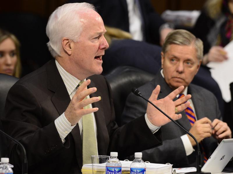 Republican Sen. John Cornyn of Texas delivers remarks during a Senate Judiciary Committee meeting to work on the immigration legislation in May. Republican Sen. John Cornyn of Texas delivers remarks during a Senate Judiciary Committee meeting to work on the immigration legislation in May.