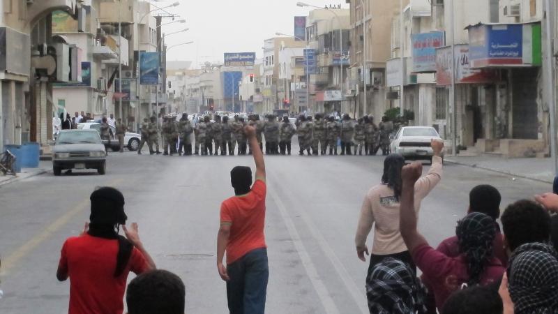 Anti-riot police face off with protesters in Saudi Arabia's eastern city of Qatif on March 11, 2011. Despite bans on the demonstrations, Shiite Muslims in the eastern part of the country have continued to stage protests, demanding political changes. Anti-riot police face off with protesters in Saudi Arabia's eastern city of Qatif on March 11, 2011. Despite bans on the demonstrations, Shiite Muslims in the eastern part of the country have continued to stage protests, demanding political changes.