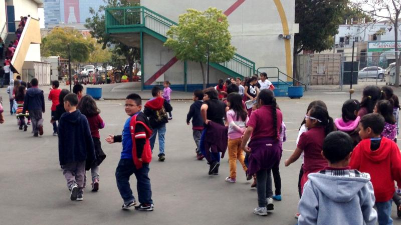 Students at Tenth Street Elementary out on the playground. Students at Tenth Street Elementary out on the playground.