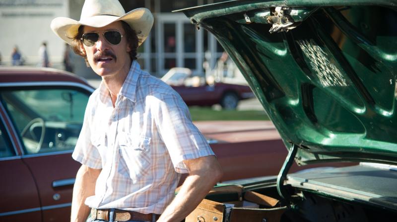 In Dallas Buyers Club, Matthew McConaughey takes on the role of Ron Woodroof, a Texas man who, diagnosed with AIDS in the 1980s, begins to smuggle experimental drugs in from Mexico. In Dallas Buyers Club, Matthew McConaughey takes on the role of Ron Woodroof, a Texas man who, diagnosed with AIDS in the 1980s, begins to smuggle experimental drugs in from Mexico.