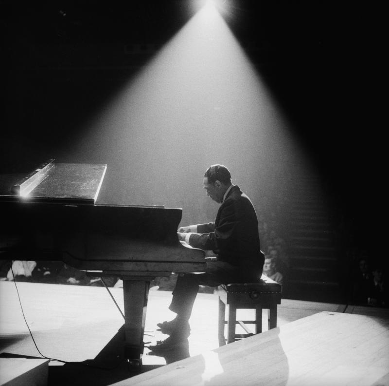 Duke Ellington (1899-1974) at the piano at the Fairfield Hall, Croydon, during a British tour on Feb. 10, 1963. Duke Ellington (1899-1974) at the piano at the Fairfield Hall, Croydon, during a British tour on Feb. 10, 1963.